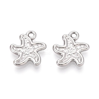 304 Stainless Steel Starfish Charms STAS-T067-52P-1
