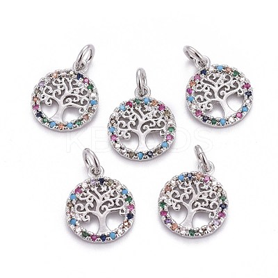 Brass Micro Pave Cubic Zirconia Charms ZIRC-L070-45P-1