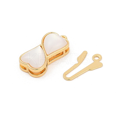 Brass Micro Pave Clear Cubic Zirconia Box Clasps LS-KK-U051-01G-03-1