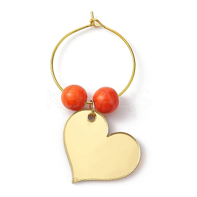 Heart Acrylic Wine Glass Charms AJEW-JO00203-1