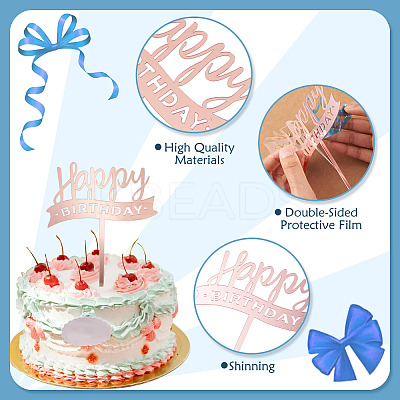 3Pcs 3 Styles Acrylic Cake Toppers FIND-TA0010-38A-1