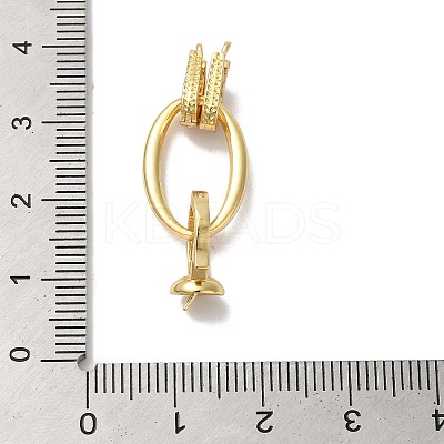 Rack Plating Brass Micro Pave Clear Cubic Zirconia Fold Over Clasps KK-A222-08G-1