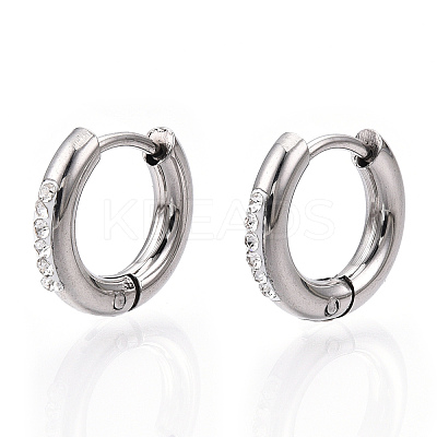 201 Stainless Steel Huggie Hoop Earrings X-STAS-S079-162B-1