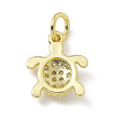 Brass Micro Pave Cubic Zirconia Charms ZIRC-F132-27G-1