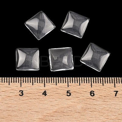 Transparent Glass Square Cabochons GGLA-S022-10mm-1