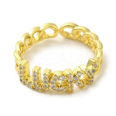 Brass Micro Pave Cubic Zirconia Rings for Women RJEW-E295-24G-1