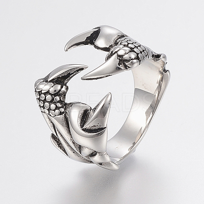316 Surgical Stainless Steel Finger Rings RJEW-G091-09-21mm-1