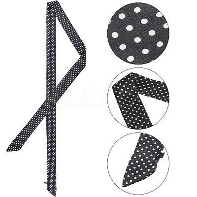 Polka Dot Pattern Polyester Long Silk Scarf for Women Girls AJEW-WH20042-79D-1