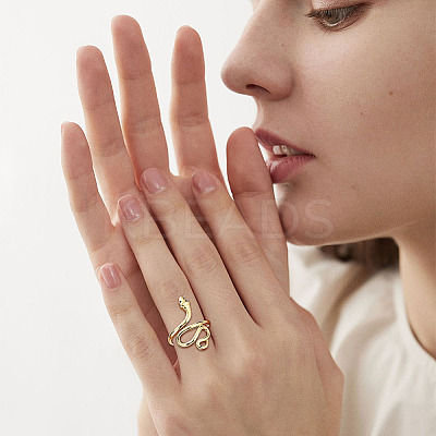 3Pcs Snake Brass Wide Band Rings RJEW-ME0001-01-1