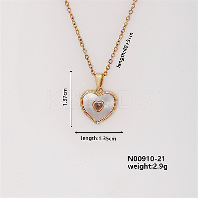 Elegant Fashion Brass Rhinestone Luxury Heart Charm Necklaces for Women IF2334-1-1