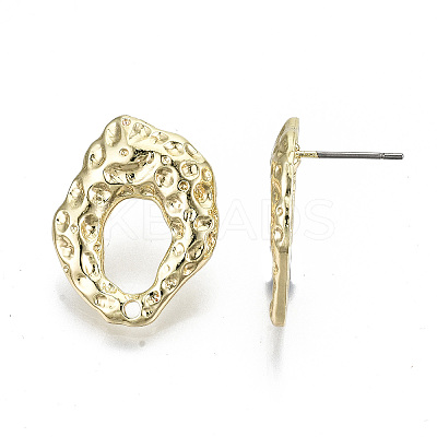 Rack Plating Hammered Alloy Stud Earring Findings LS-PALLOY-N155-65-NR-1