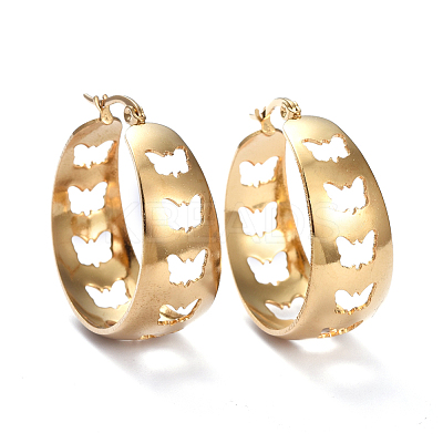 201 Stainless Steel Thick Hoop Earrings X-EJEW-I245-37C-1