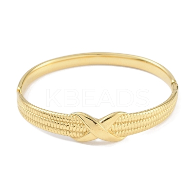 304 Stainless Steel X Hinged Bangles for Women BJEW-C071-12G-1