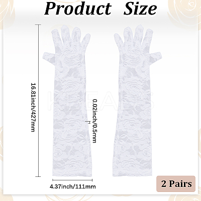 Polyester Long Lace Gloves AJEW-WH20011-94B-1