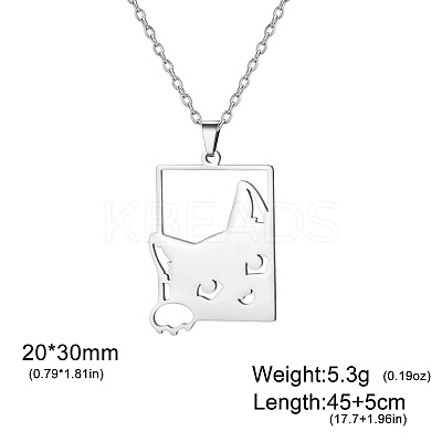 304 Stainless Steel Laser Cut Pendant Necklaces FS-WGCBEAA-03-1