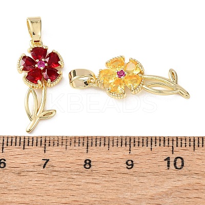 Brass Micro Pave Cubic Zirconia Pendants KK-Z141-06G-1
