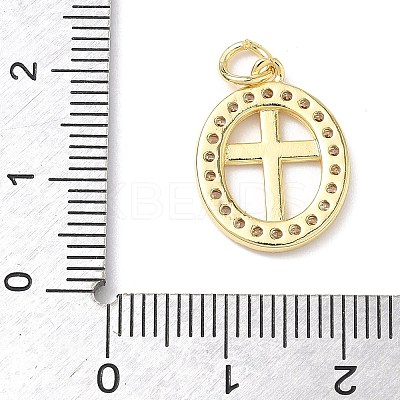 Brass Micro Pave Clear Cubic Zirconia & Enamel Pendants KK-L253-12G-1