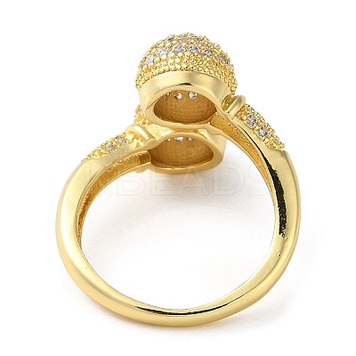 Rack Plating Brass Cubic Zirconia Open Cuff Rings RJEW-K249-15G-1