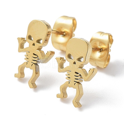 304 Stainless Steel Stud Earrings EJEW-H136-13G-1