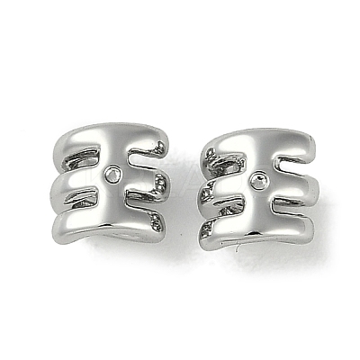 Brass Micro Pave Cubic Zirconia Beads KK-P283-12P-1