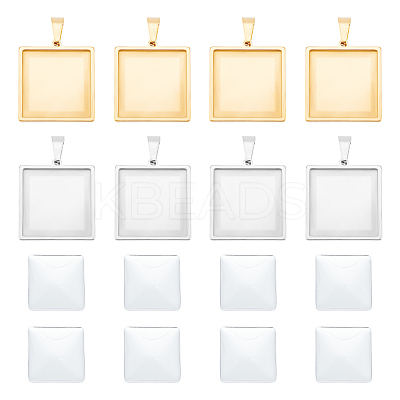 DIY Blank Square Pendant Making Kit DIY-UN0005-45-1