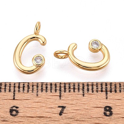 Brass Micro Pave Cubic Zirconia Charms KK-N263-97G-C-1