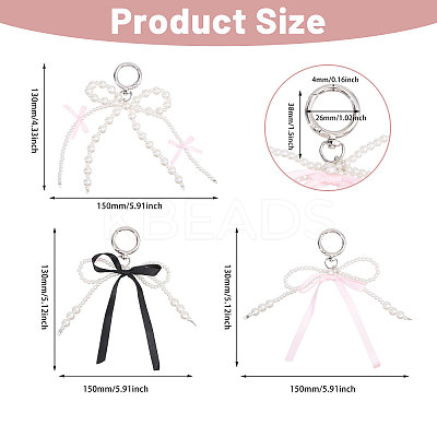 3Pcs 3 Styles Alloy Keychains KEYC-GL0001-17-1