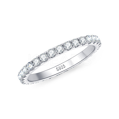Rhodium Plated 925 Sterling Silver Moissanite Finger Rings for Women WG76D6D-06-1