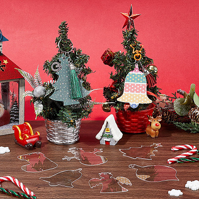 48Pcs 6 Styles Christmas Acrylic Big Pendants FIND-SC0011-43-1