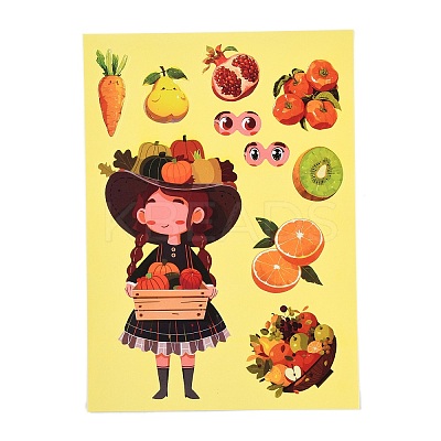 6Pcs Thanksgiving Day Cartoon Paper Self-Adhesive Picture Stickers STIC-C010-30-1