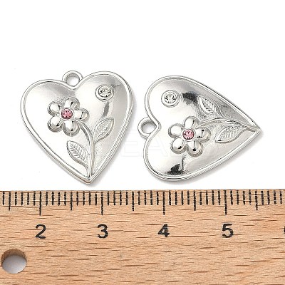 304 Stainless Steel Rhinestone Pendants STAS-L308-09P-1
