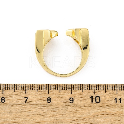 Brass Micro Pave Cubic Zirconia Adjustable Cuff Rings for Women RJEW-U053-02G-1