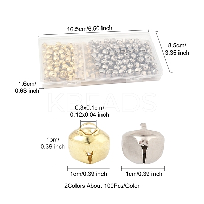 200Pcs 2 Colors Iron Bell Charms IFIN-FS0001-53-1