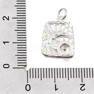 Brass Pave Clear Cubic Zirconia Pendants CU-CBAEEA8-31S-1