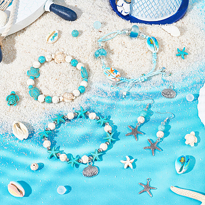 DIY Marine Themed Beads Making Findings Kit DIY-SC0031-28-1