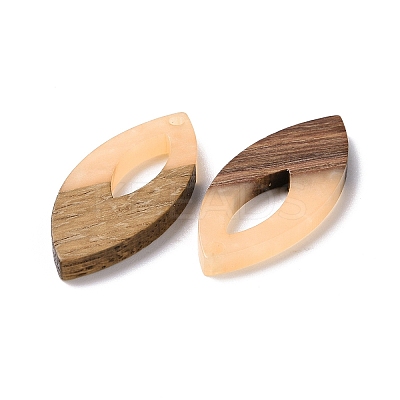 Opaque Resin & Walnut Wood Pendants RESI-N025-047B-03-1