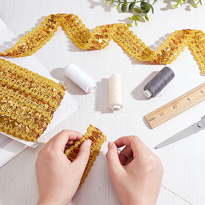 Sparkle Style Purl Polyester Ribbons OCOR-WH0074-38-1