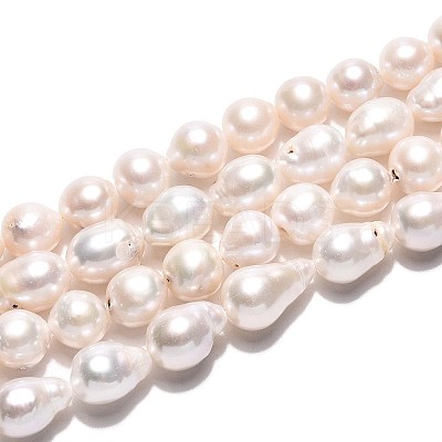 Baroque Natural Nucleated Pearl Keshi Pearl Beads Strands PEAR-S020-F12-01-1