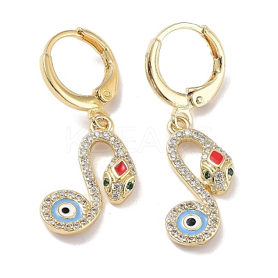 Real 18K Gold Plated Brass Dangle Leverback Earrings EJEW-L269-012G-1
