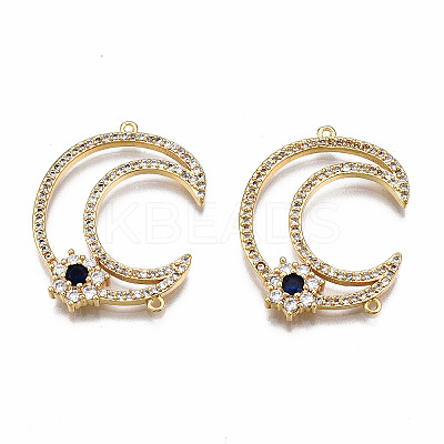 Brass Micro Pave Cubic Zirconia Links Connectors KK-Q277-044-NF-1