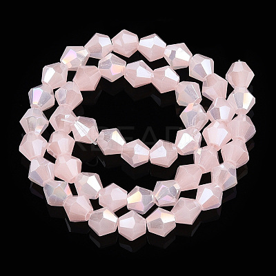 Imitation Jade Electroplate Glass Beads Strands EGLA-A039-J6mm-B07-1