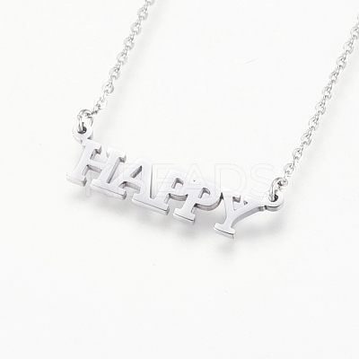 Non-Tarnish 304 Stainless Steel Pendant Necklaces NJEW-P224-03P-1