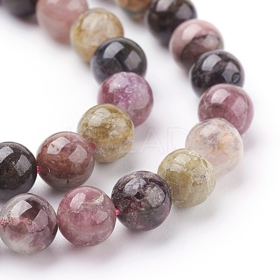 Natural Tourmaline Beads strands X-G-C076-6mm-10-1