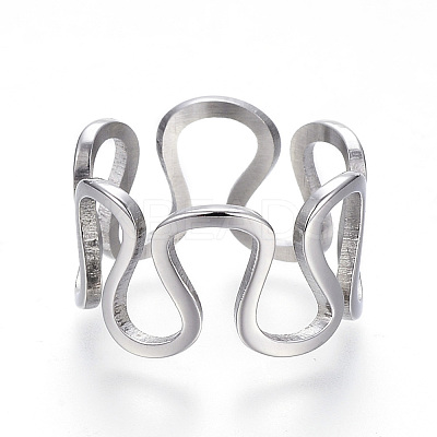 Tarnish Resistant 304 Stainless Steel Wide Band Rings RJEW-G081-29P-19mm-1