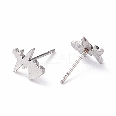 Tarnish Resistant Unisex 304 Stainless Steel Stud Earrings LS-EJEW-E254-06P-1