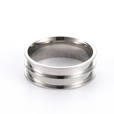 Tarnish Resistant 201 Stainless Steel Ring Core Blank for Inlay Jewelry Making RJEW-ZX002-05-10-1