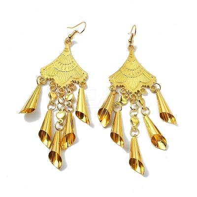 Golden Alloy Chandelier Earrings EJEW-D092-03C-G-1