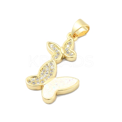 Brass Micro Pave Clear Cubic Zirconia Pendants KK-A221-16A-G-1