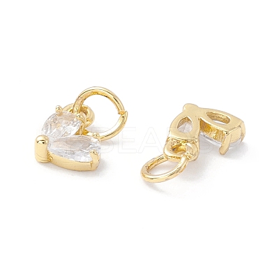 Rack Plating Brass Cubic Zirconia Charms KK-I684-04G-04-RS-1