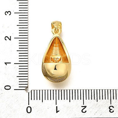 Rack Plating Brass Micro Pave Cubic Zirconia Pendants KK-L226-102G-I-1